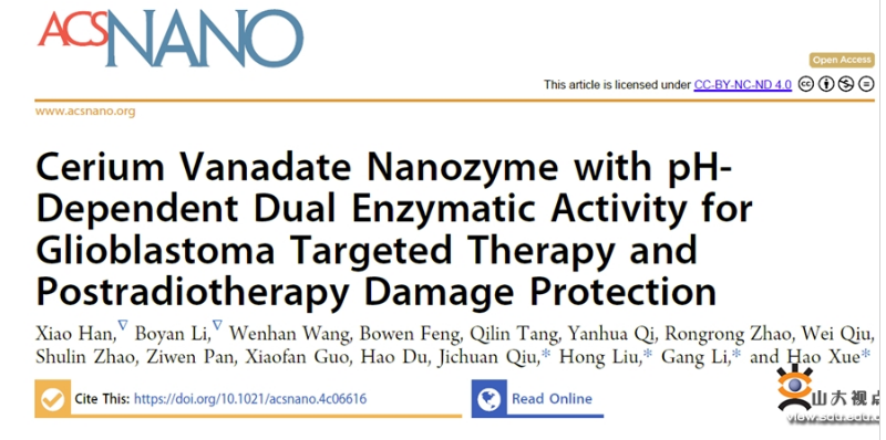 齐鲁医院李刚/薛皓教授团队发表胶质瘤放疗后脑损伤保护医工交叉研究新成果