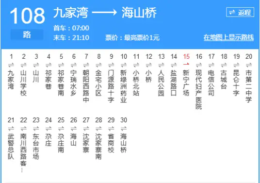 西宁公交108路