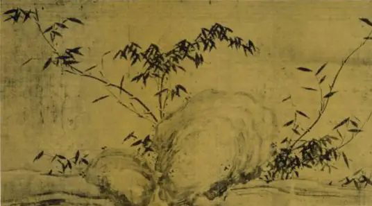 潇湘竹石图(北宋苏轼创作绢本水墨画)