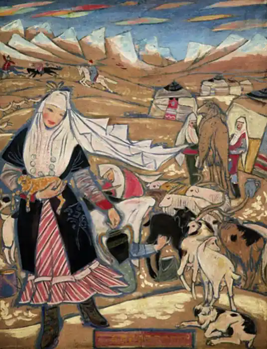 哈萨克牧羊女(董希文于1948年创作的布面油画)-可名百科