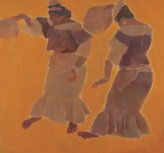 正午(周思聪1984年创作的布面油彩油画)