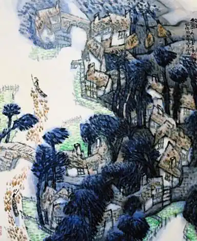 牧歌三月(陈向迅创作的水墨设色画作品)