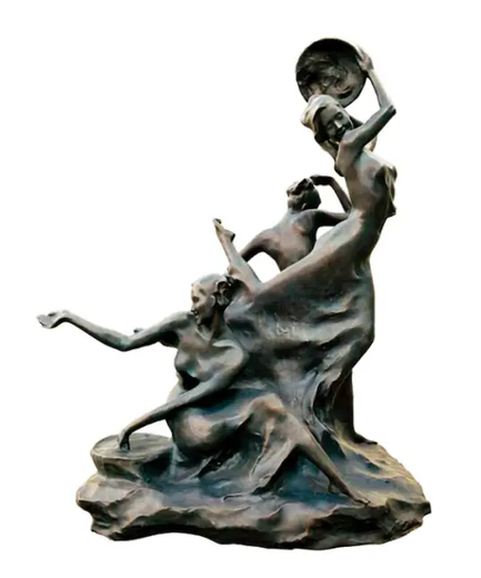 水舞欢歌(郎钺2019年创作的傣族题材铜雕塑)