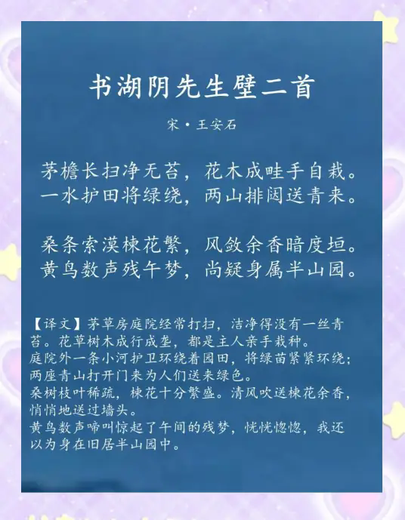 书湖阴先生壁二首