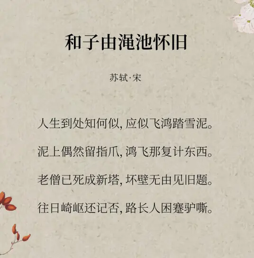 和子由渑池怀旧