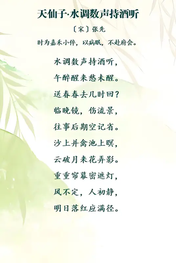 天仙子·水调数声持酒听